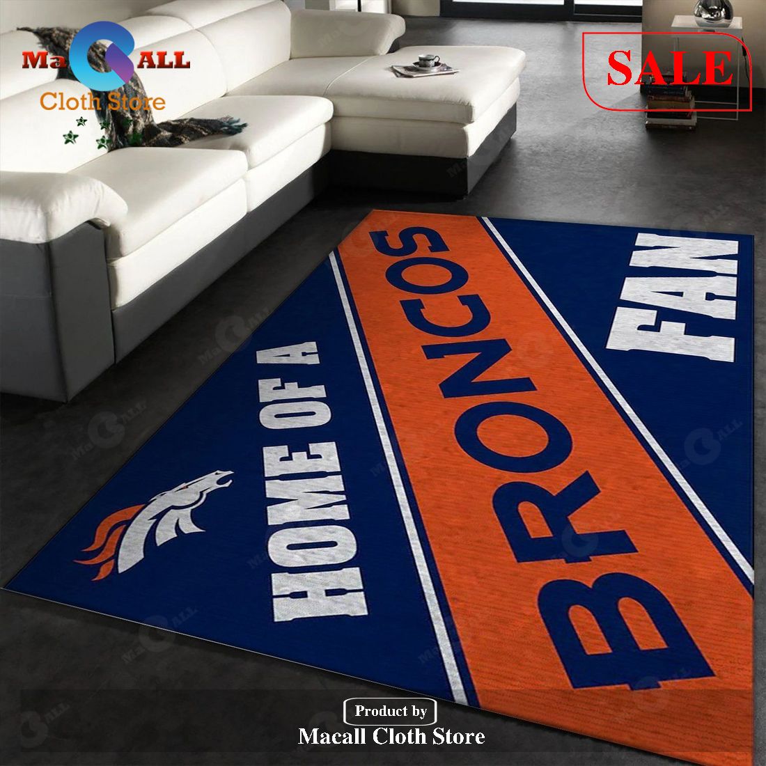 [SALE] Denver Broncos Team NFL Area Rug, Kitchen Rug – Indoor Outdoor Rugs