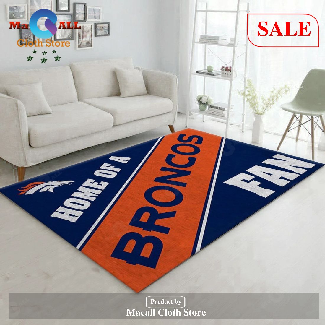 [SALE] Denver Broncos Team NFL Area Rug, Kitchen Rug – Indoor Outdoor Rugs