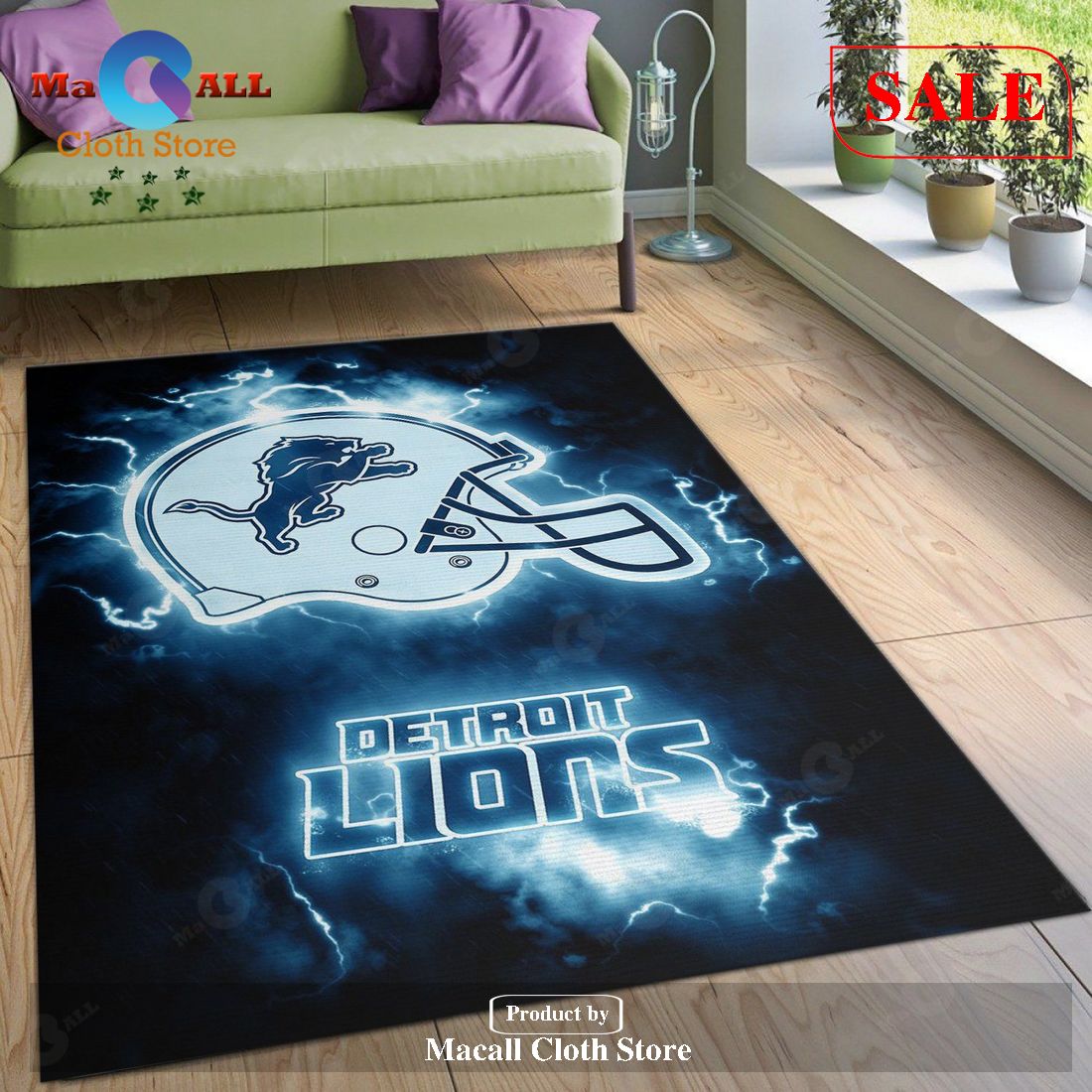 [SALE] Detroit Lions NFL Area Rug Living Room Rug Home Decor Floor Decor – Indoor Outdoor Rugs