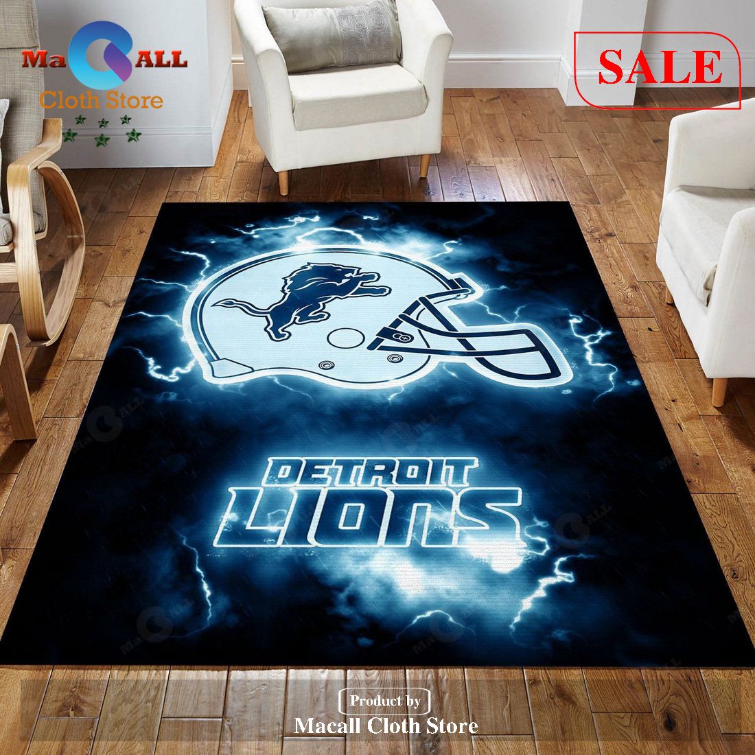 [SALE] Detroit Lions NFL Area Rug Living Room Rug Home Decor Floor Decor – Indoor Outdoor Rugs