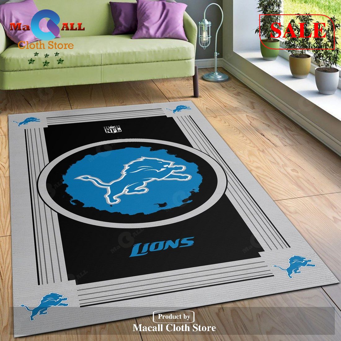 [SALE] Detroit Lions NFL Logo Style Area Rugs Living Room Carpet Floor Decor The US Decor – Indoor Outdoor Rugs