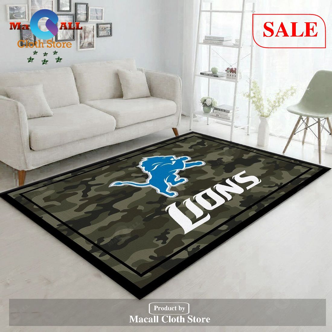 [SALE] DETROIT LIONS NFL TEAM LOGO CAMO STYLE NICE GIFT HOME DECOR RECTANGLE AREA RUG RER U6Y8 – Indoor Outdoor Rugs