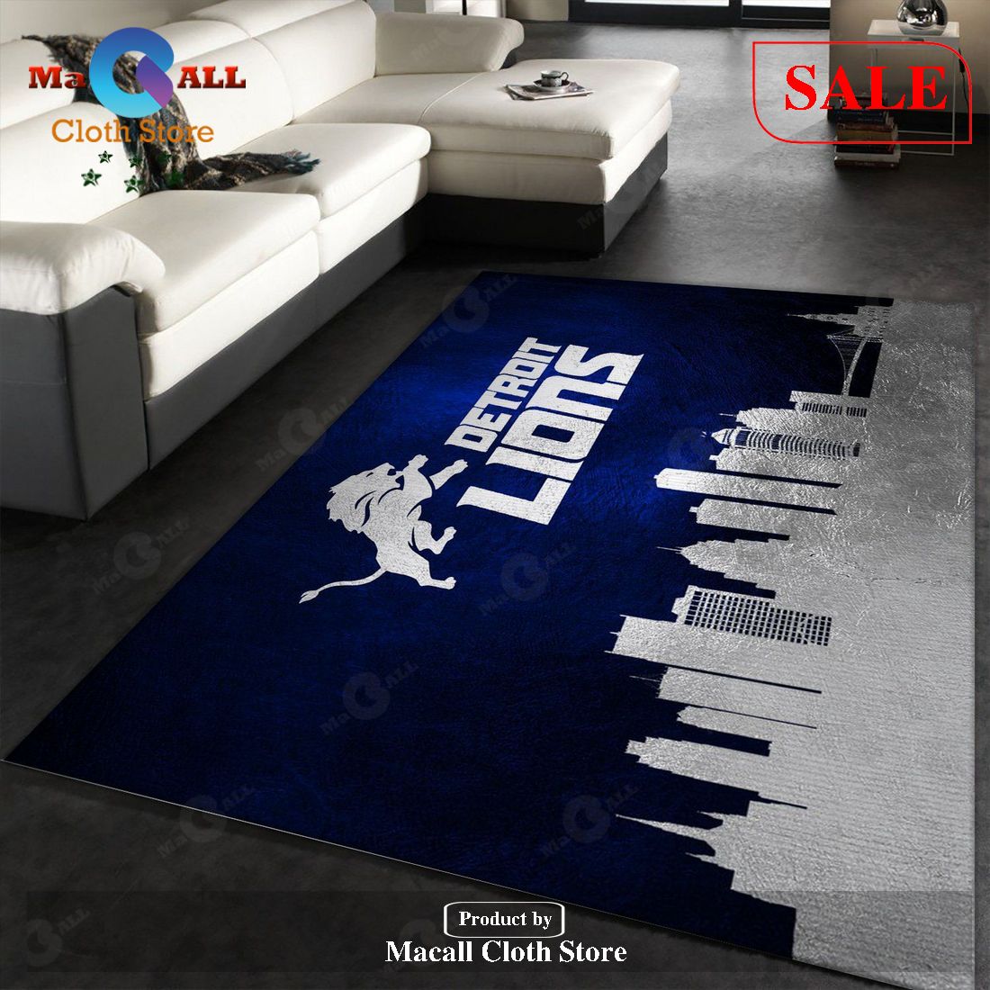 [SALE] Detroit Lions Skyline NFL Team Logos Area Rug, Living Room Rug – Indoor Outdoor Rugs