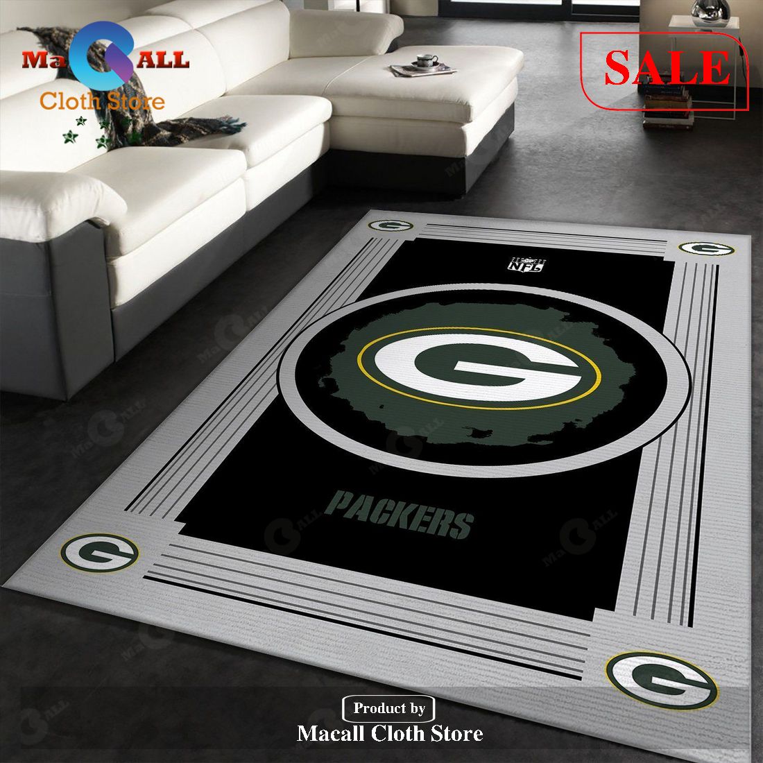 [SALE] Green Bay Packers NFL Team Logo Area Rugs Living Room Carpet Floor Decor The US Decor – Indoor Outdoor Rugs