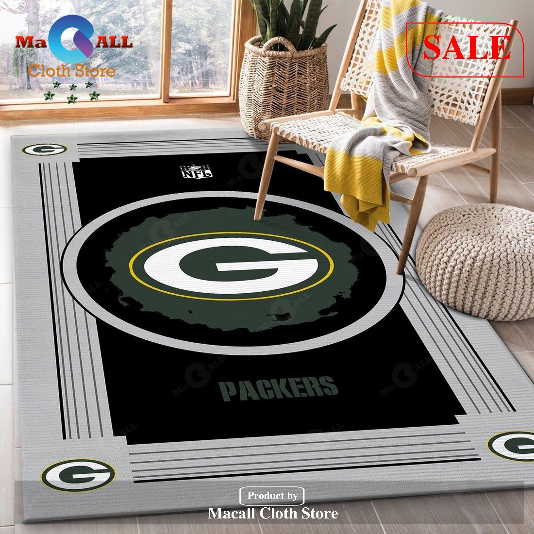 [SALE] Green Bay Packers NFL Team Logo Area Rugs Living Room Carpet Floor Decor The US Decor – Indoor Outdoor Rugs