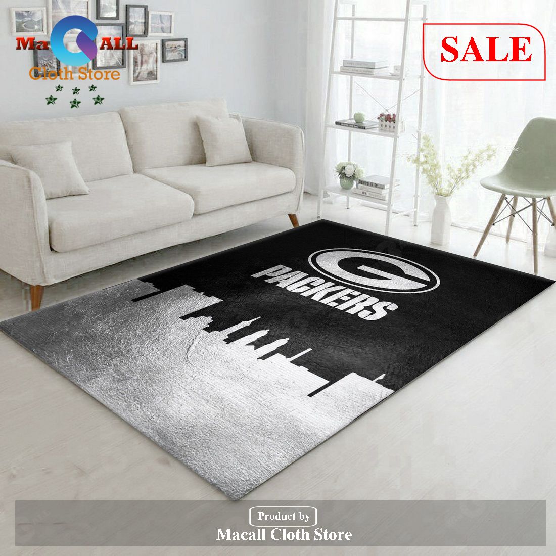 [SALE] Green Bay Packers Skyline NFL Area Rug For Christmas, Kitchen Rug, Christmas Gift US Decor – Indoor Outdoor Rugs