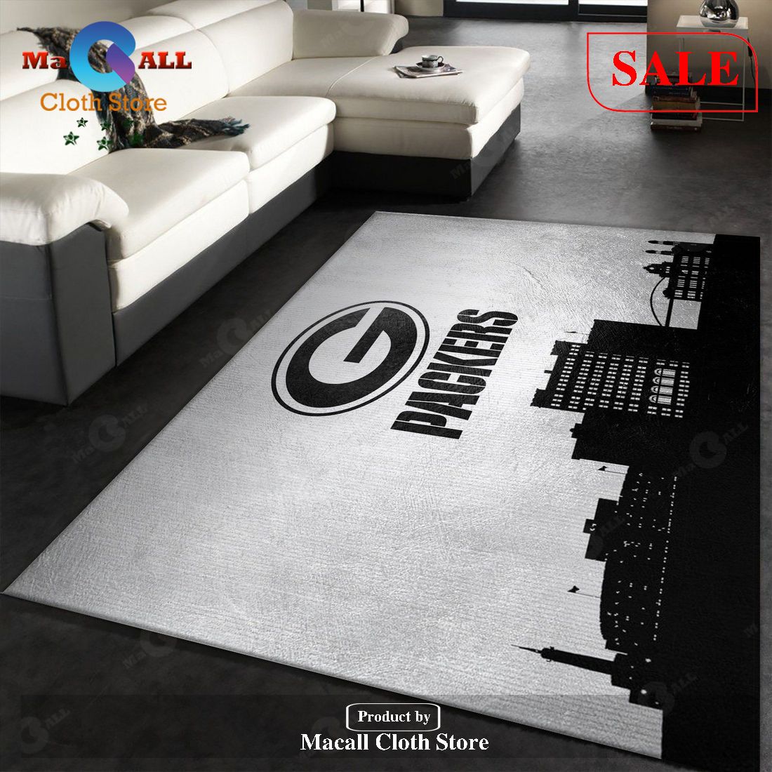 [SALE] Green Bay Packers Skyline NFL Area Rug For Christmas, Living room and bedroom Rug – Indoor Outdoor Rugs