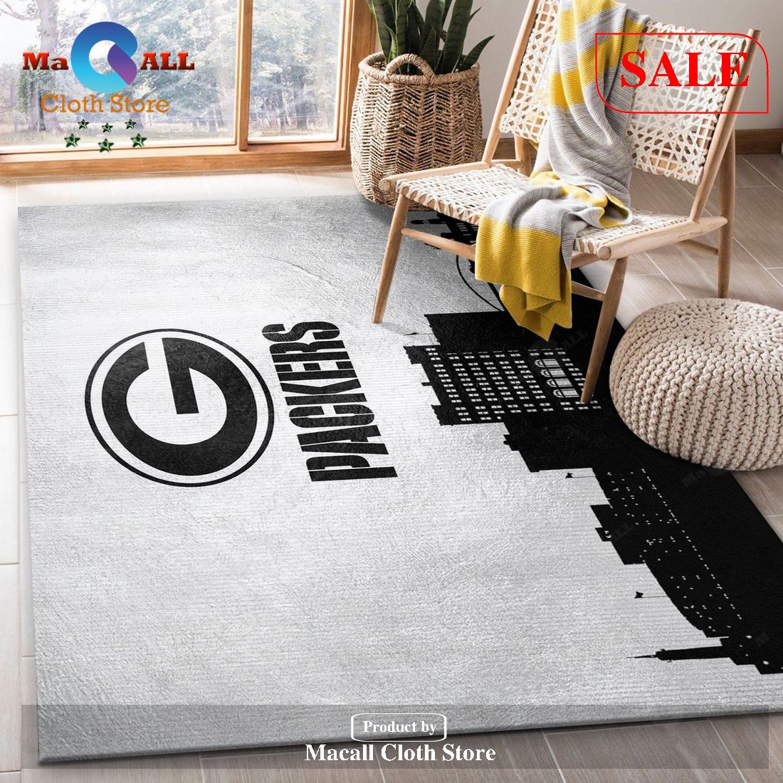 [SALE] Green Bay Packers Skyline NFL Area Rug For Christmas, Living room and bedroom Rug – Indoor Outdoor Rugs