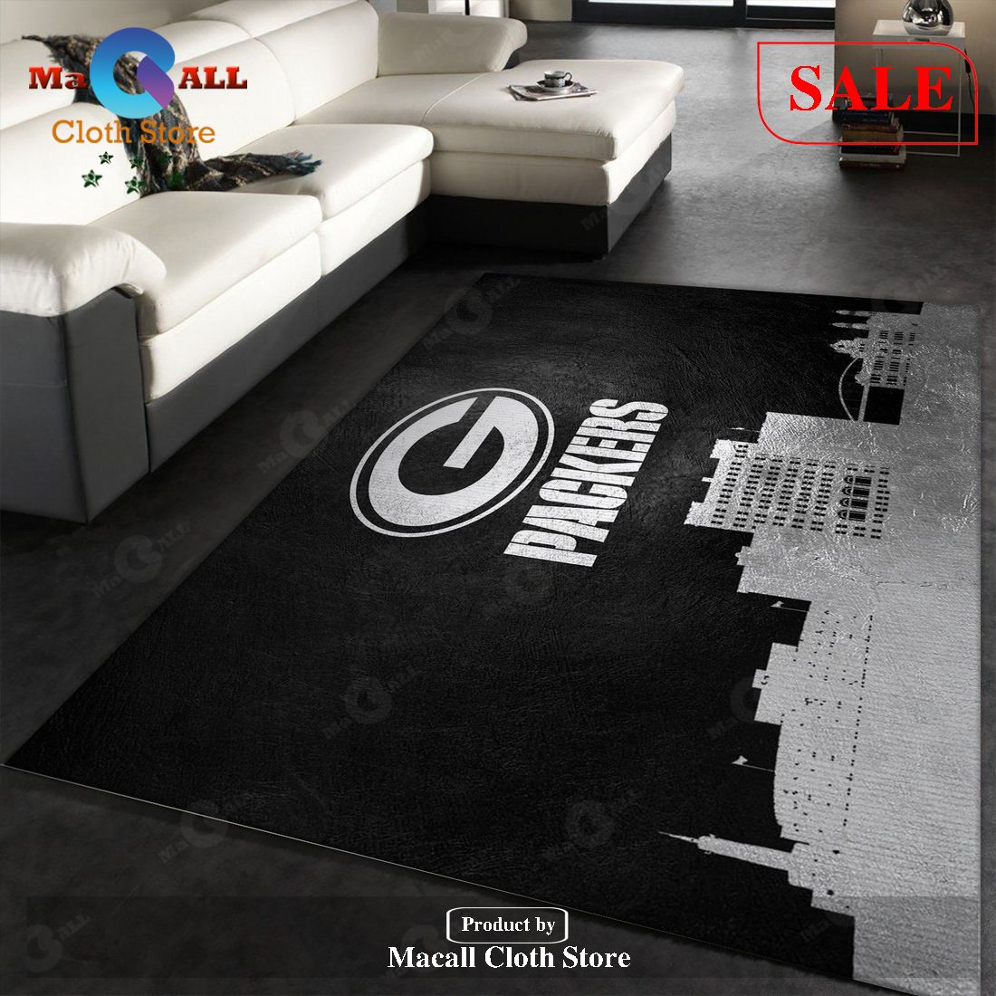 [SALE] Green Bay Packers Skyline NFL Area Rug, Bedroom, Home Decor Floor Decor – Indoor Outdoor Rugs