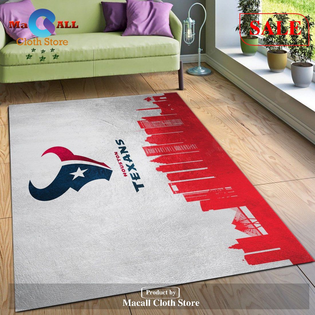 [SALE] Houston Texans Skyline NFL Area Rug Carpet, Living Room Rug, Christmas Gift US Decor – Indoor Outdoor Rugs