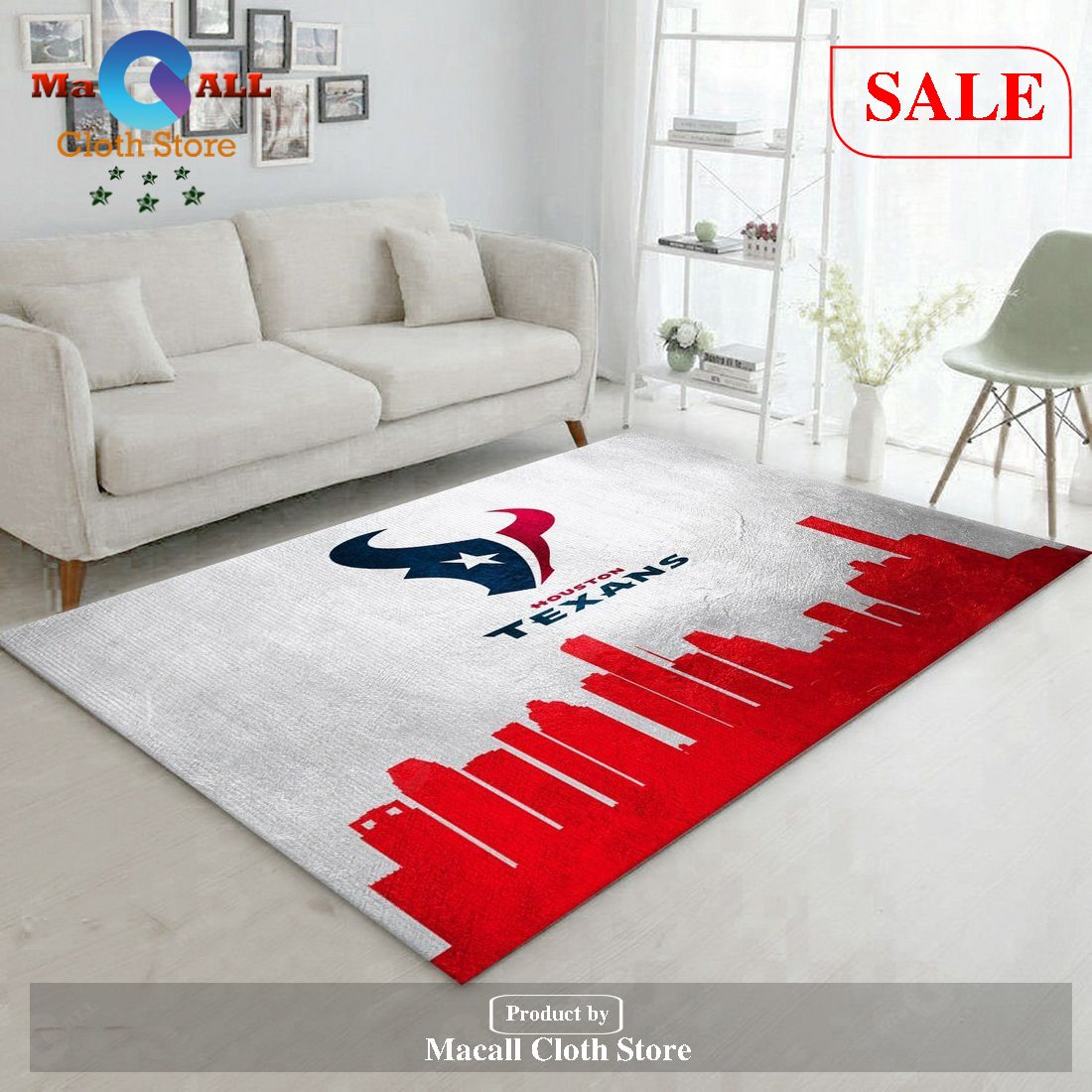 [SALE] Houston Texans Skyline NFL Area Rug, Kitchen Rug – Indoor Outdoor Rugs