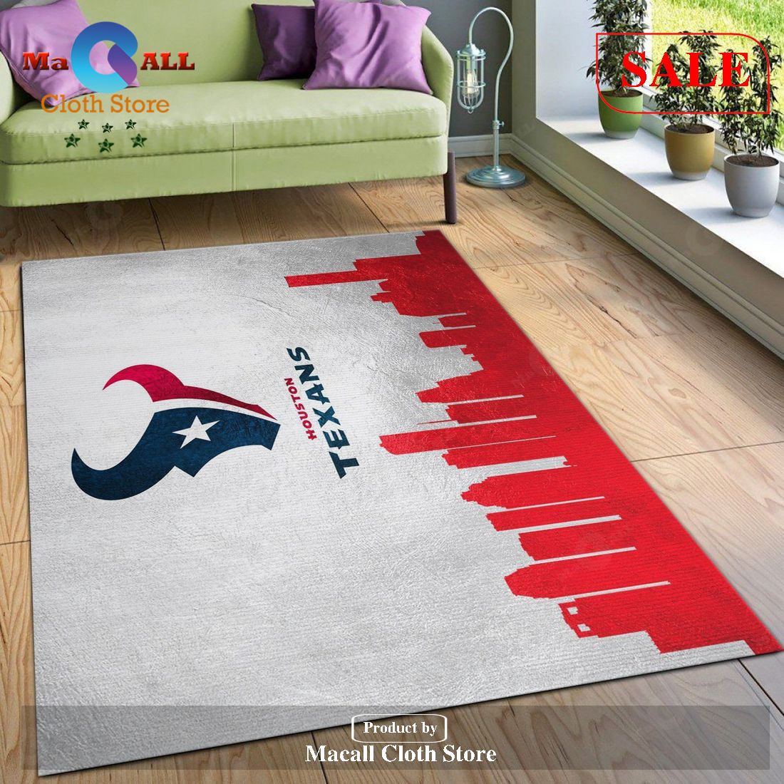 [SALE] Houston Texans Skyline NFL Area Rug, Kitchen Rug – Indoor Outdoor Rugs