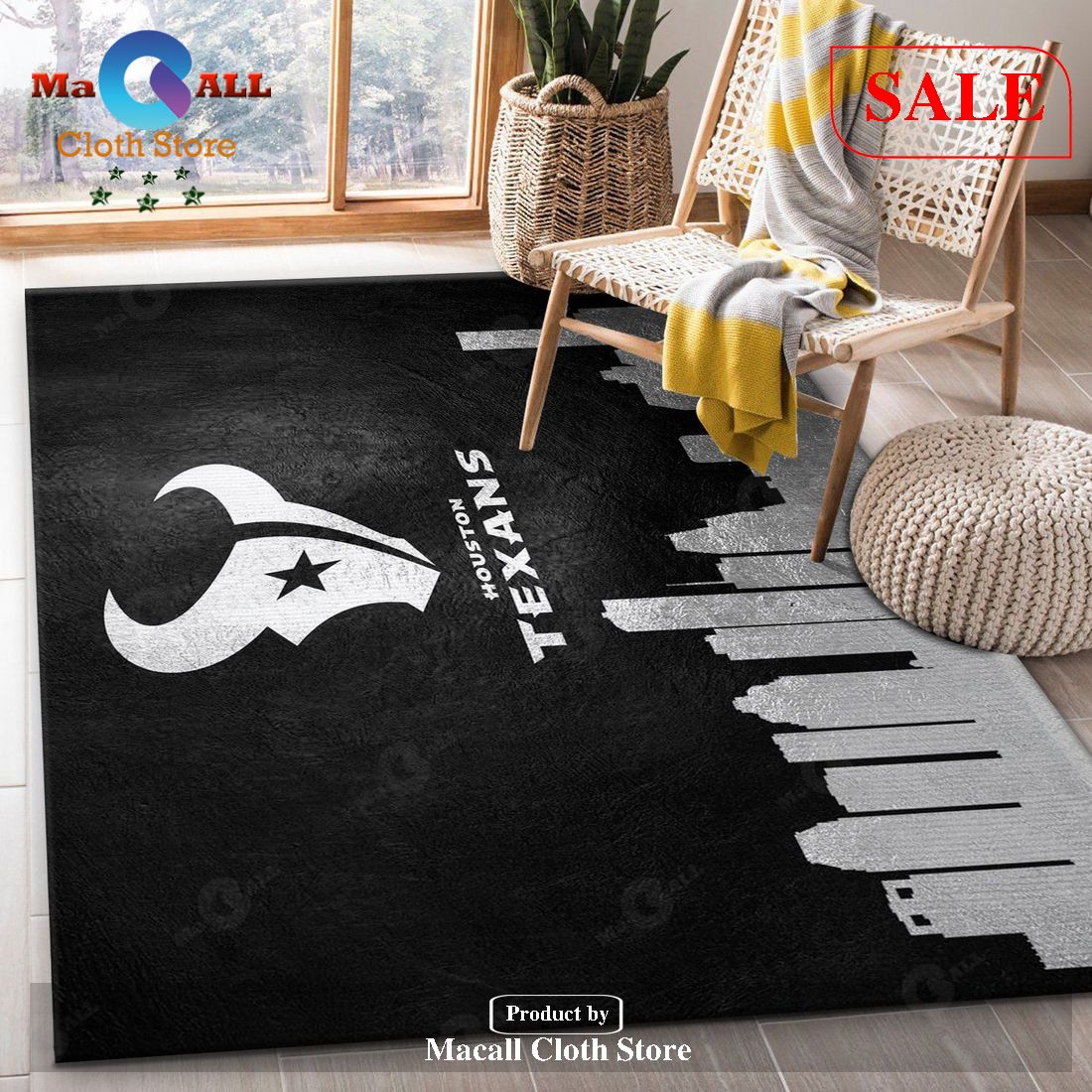 [SALE] Houston Texans Skyline NFL Area Rug, Living Room Rug – Indoor Outdoor Rugs – P991