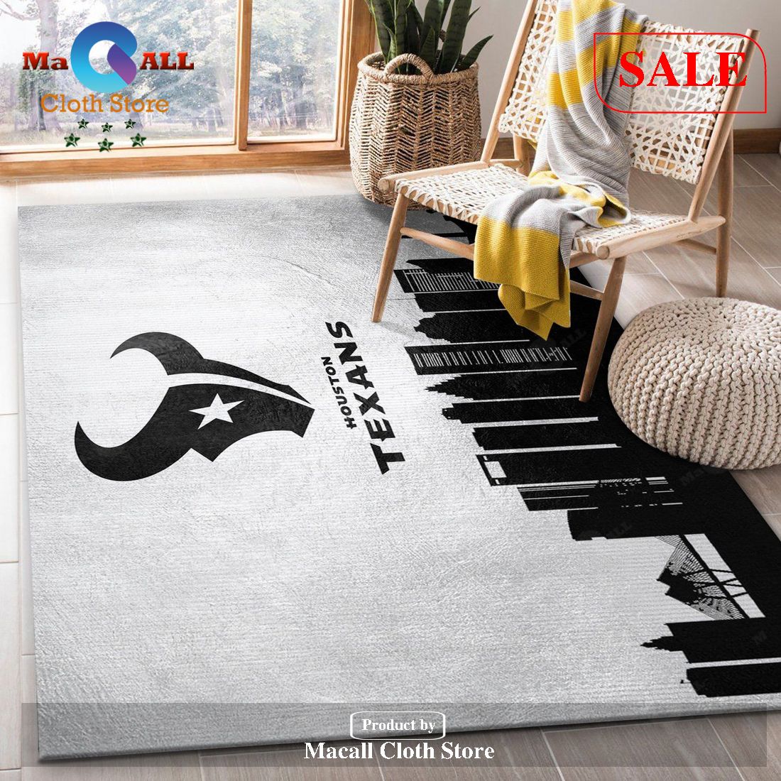 [SALE] Houston Texans Skyline NFL Area Rug, Living Room Rug, Family Gift US Decor – Indoor Outdoor Rugs