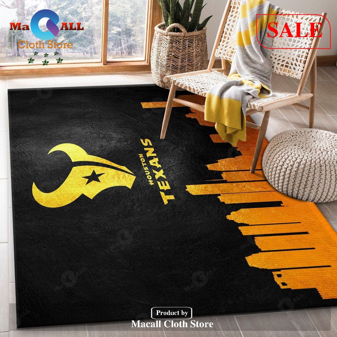 [SALE] Houston Texans Skyline NFL Team Logos Area Rug, Living Room Rug, US Gift Decor – Indoor Outdoor Rugs