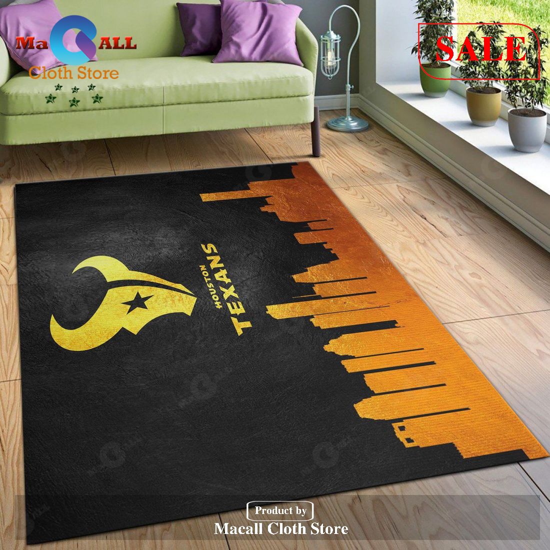 [SALE] Houston Texans Skyline NFL Team Logos Area Rug, Living Room Rug, US Gift Decor – Indoor Outdoor Rugs