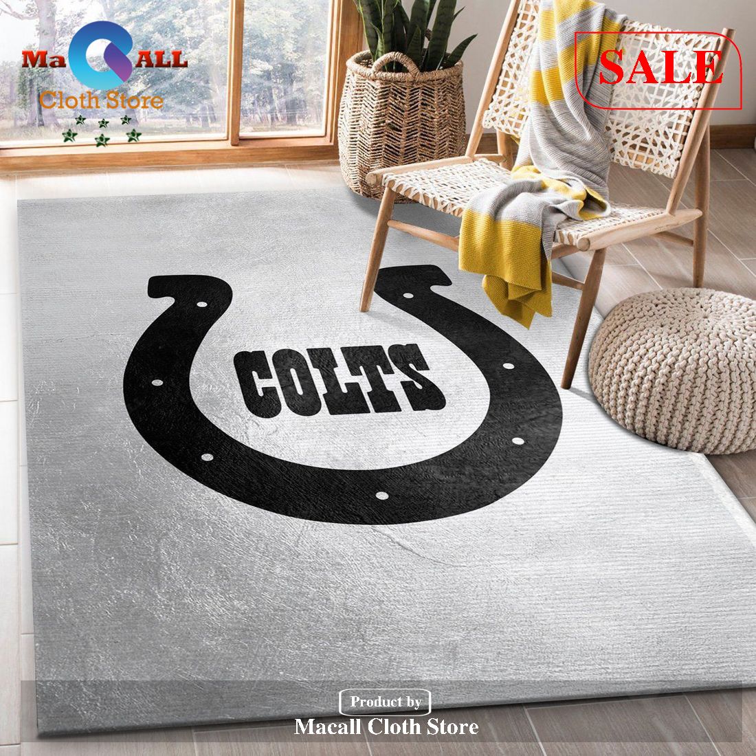 [SALE] Indiana Colts Silver NFL Area Rug For Christmas, Living Room Rug, Home Decor Floor Decor – Indoor Outdoor Rugs