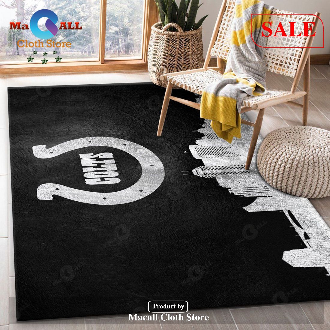 [SALE] Indiana Colts Skyline NFL Area Rug Carpet, Kitchen Rug – Indoor Outdoor Rugs