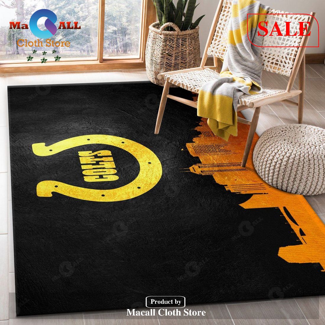 [SALE] Indiana Colts Skyline NFL Area Rug Carpet, Living room and bedroom Rug, Home Decor Floor Decor – Indoor Outdoor Rugs