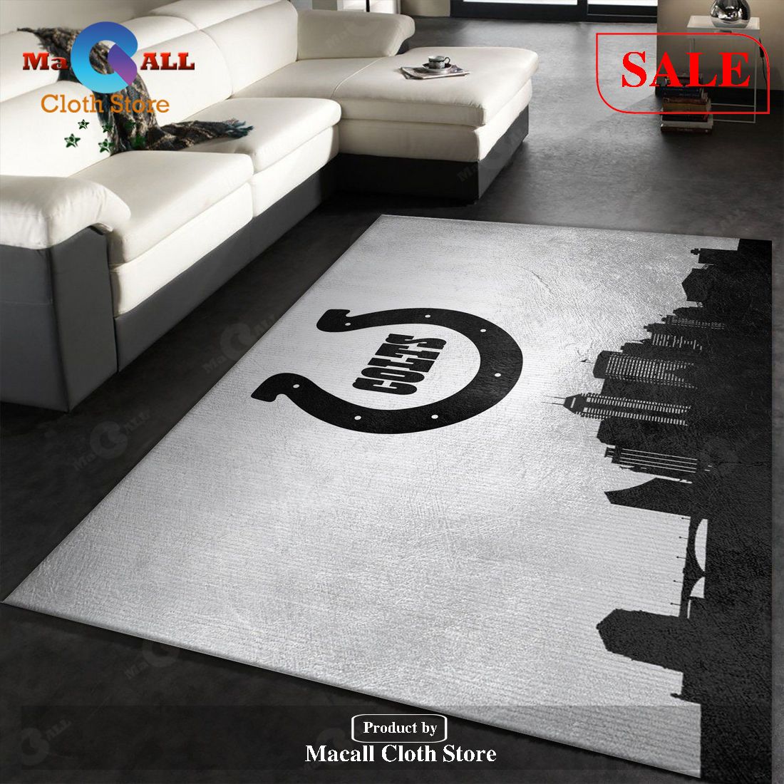 [SALE] Indiana Colts Skyline NFL Area Rug For Christmas, Living Room Rug – Indoor Outdoor Rugs