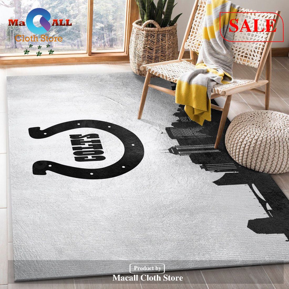 [SALE] Indiana Colts Skyline NFL Area Rug For Christmas, Living Room Rug – Indoor Outdoor Rugs