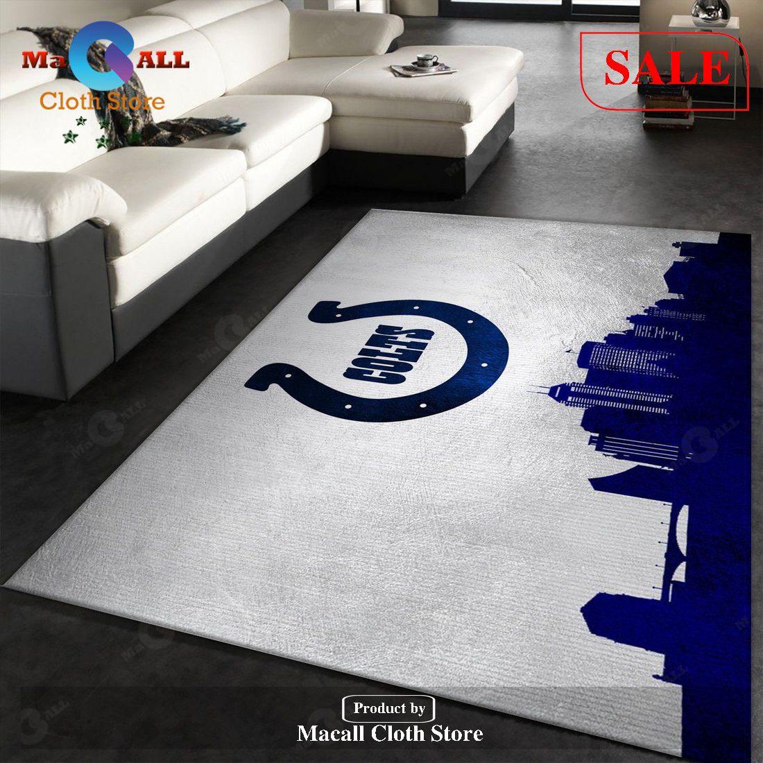 [SALE] Indiana Colts Skyline NFL Area Rug For Christmas, Living Room Rug, Home Decor Floor Decor – Indoor Outdoor Rugs