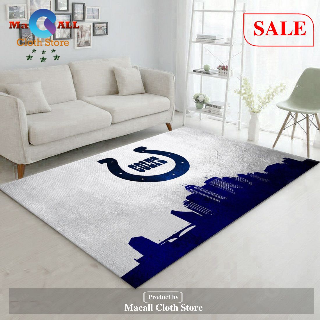 [SALE] Indiana Colts Skyline NFL Area Rug For Christmas, Living Room Rug, Home Decor Floor Decor – Indoor Outdoor Rugs