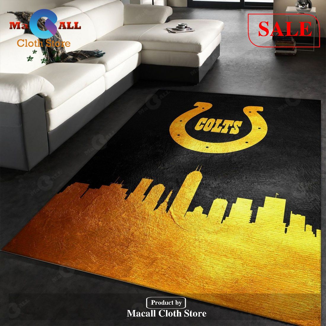 [SALE] Indiana Colts Skyline NFL Area Rug, Living Room Rug – Indoor Outdoor Rugs