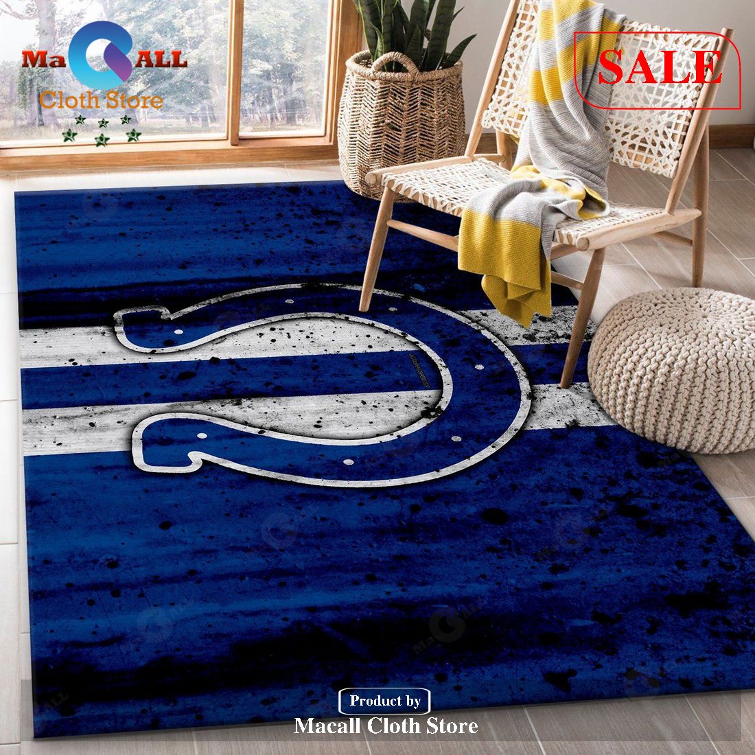 [SALE] Indianapolis Colts Area Rug NFL Football Floor Decor – Indoor Outdoor Rugs