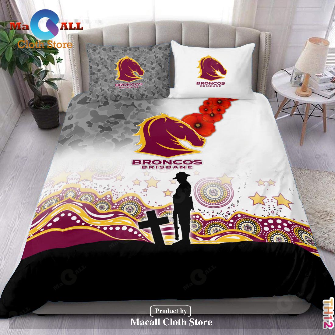 Brisbane Broncos Anzac Day Bedding Sets, Bedroom Sets LIMITED EDITION Brisbane Broncos Anzac Day Bedding Sets, Bedroom Sets LIMITED EDITION