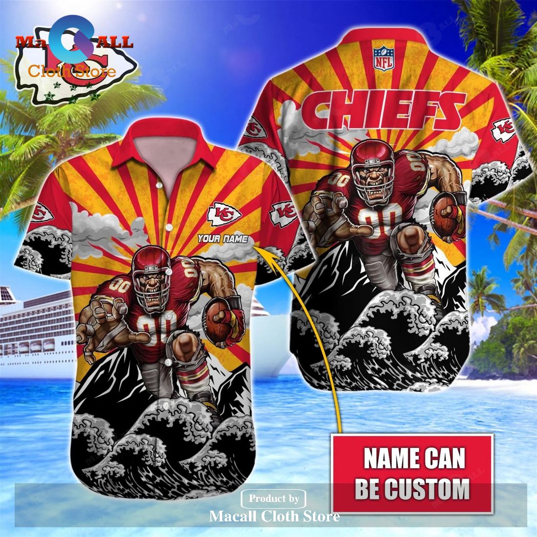 Kansas City Chiefs NFL Hawaiian Shirt and Short Personalized V35 Size