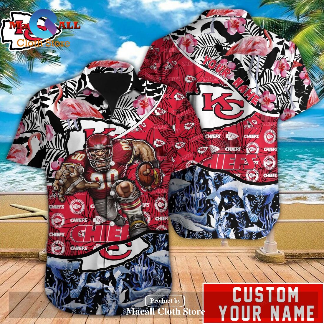 Kansas City Chiefs NFL Hawaiian Shirt and Short Personalized V37 Size Kansas City Chiefs NFL Hawaiian Shirt and Short Personalized V37 Size