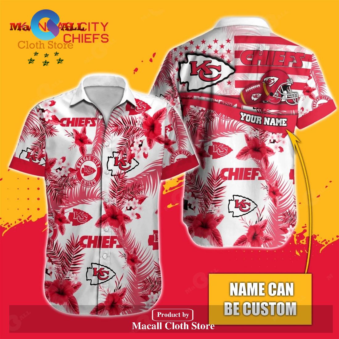 Aloha Kansas City Chiefs Flamingo Hawaiian Shirt - Teexpace