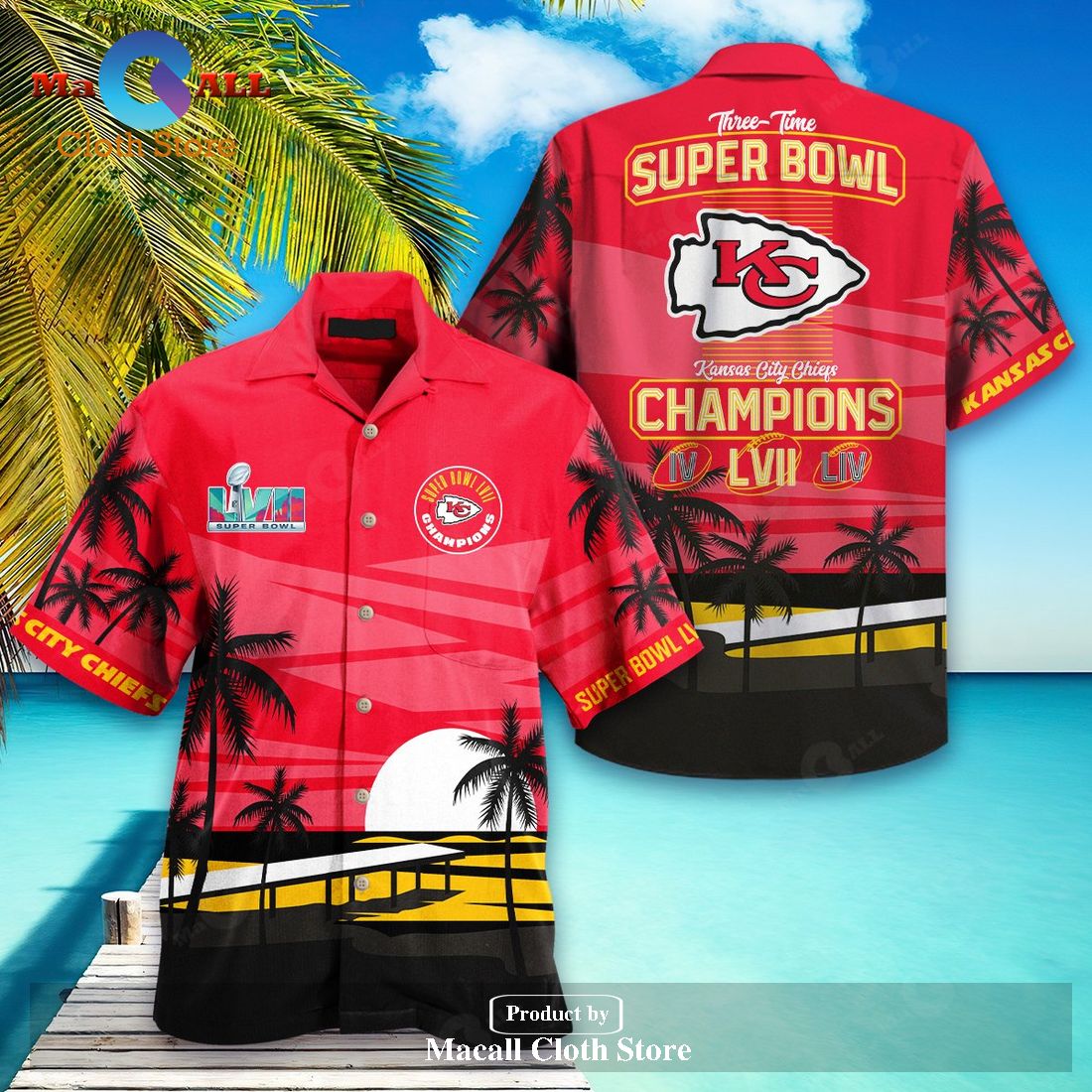 Kansas City Chiefs Super Bowl Lvii Hawaiian Shirt and Short V12 Plus Size Kansas City Chiefs Super Bowl Lvii Hawaiian Shirt and Short V12 Plus Size