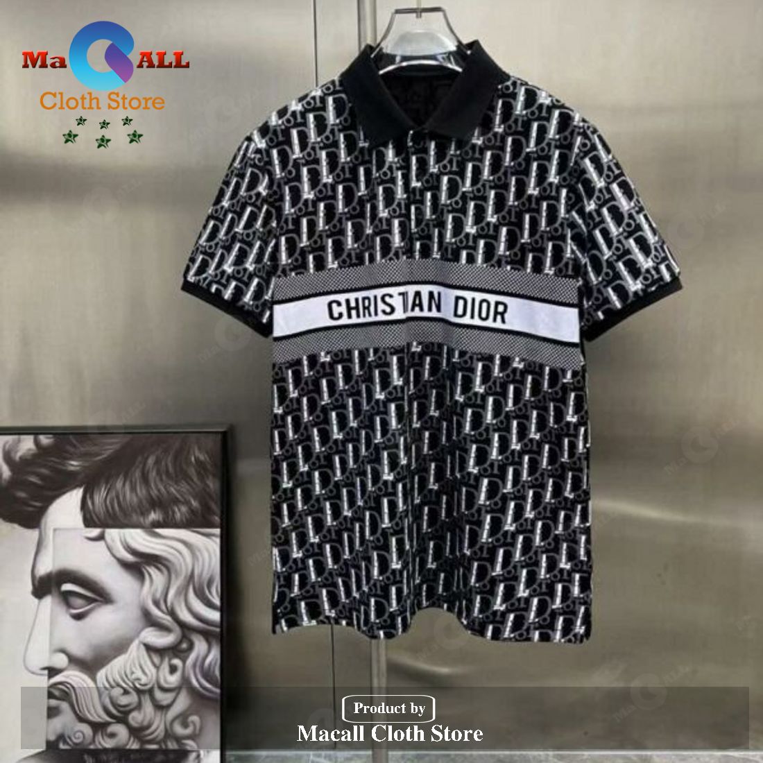 Christian Dior Vertical Logo Effect New Version 2 Style For Men Dior Polo Shirt Christian Dior Vertical Logo Effect New Version 2 Style For Men Dior Polo Shirt