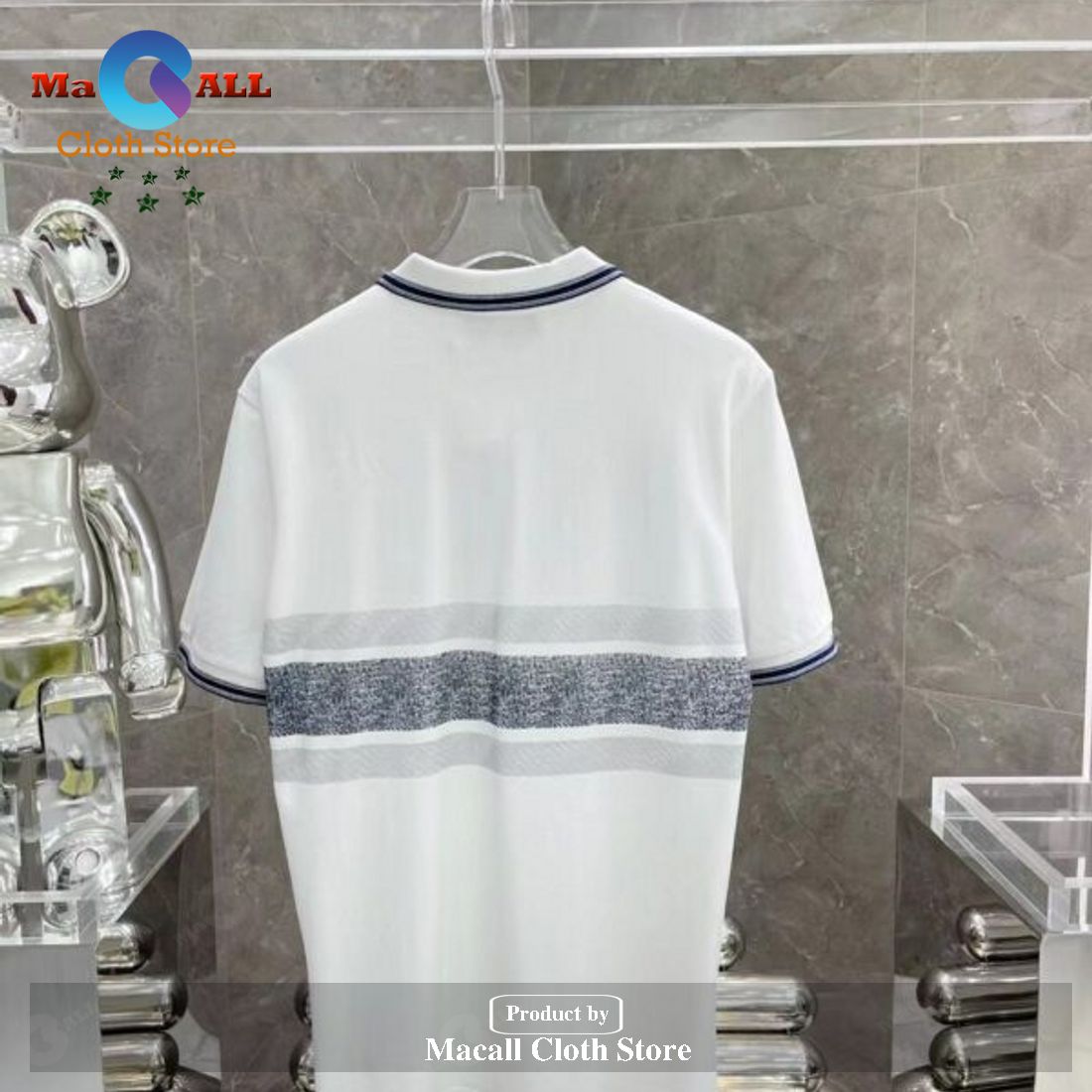 Christian Dior Vertical Text Effect Style For Men White Dior Polo Shirt ...