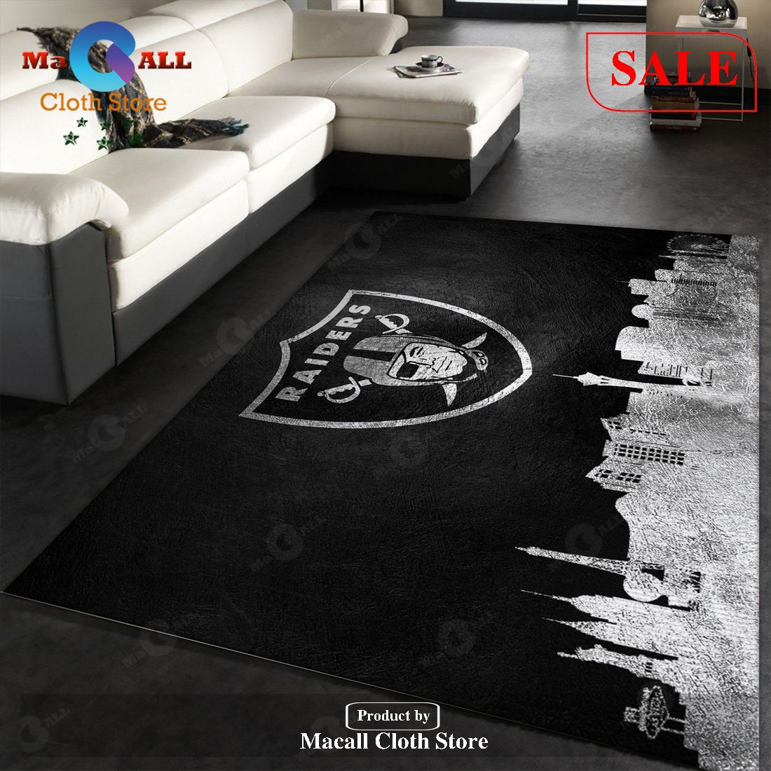 [SALE] Las Vegas Raiders Skyline NFL Area Rug, Bedroom, Christmas Gift ...