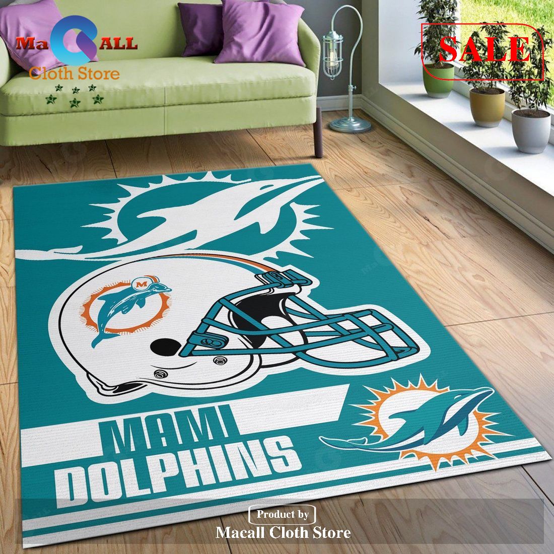 Nfl Miami Dolphins Team Area Rug NFL Rug Room Decor