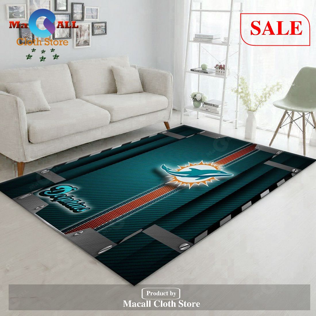 Miami Dolphins Rug Football Rug Floor Decor Gifts For Parents