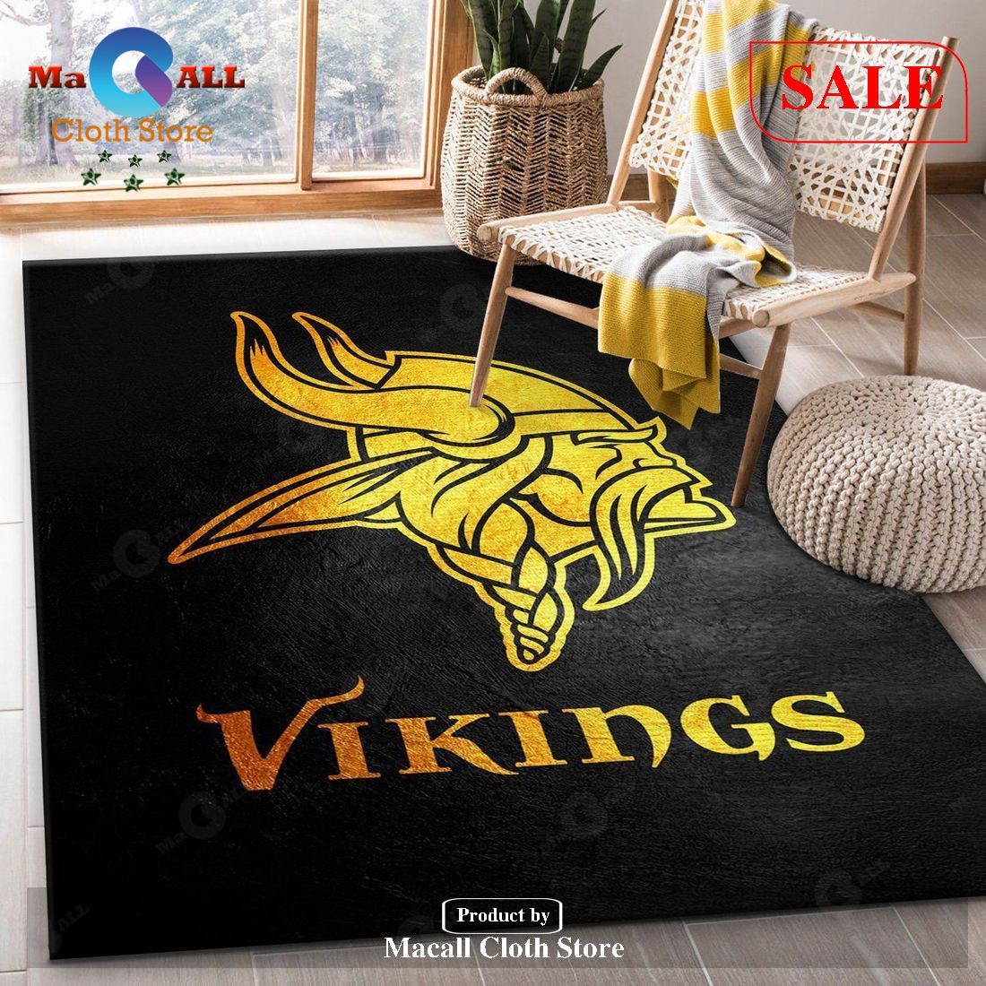 [SALE] Minnesota Vikings NFL Area Rug, Living room and bedroom Rug – Indoor Outdoor Rugs
