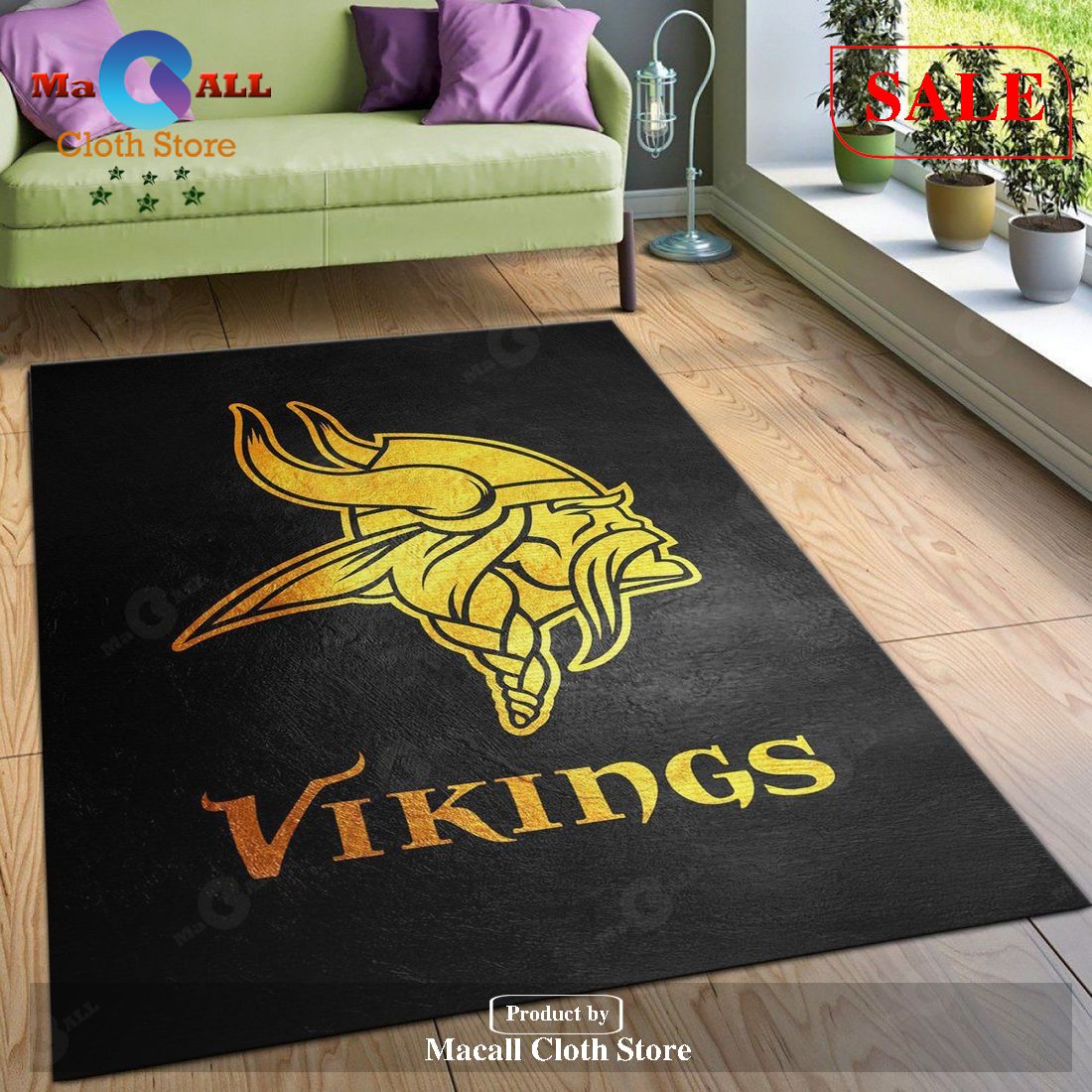 [SALE] Minnesota Vikings NFL Area Rug, Living room and bedroom Rug – Indoor Outdoor Rugs