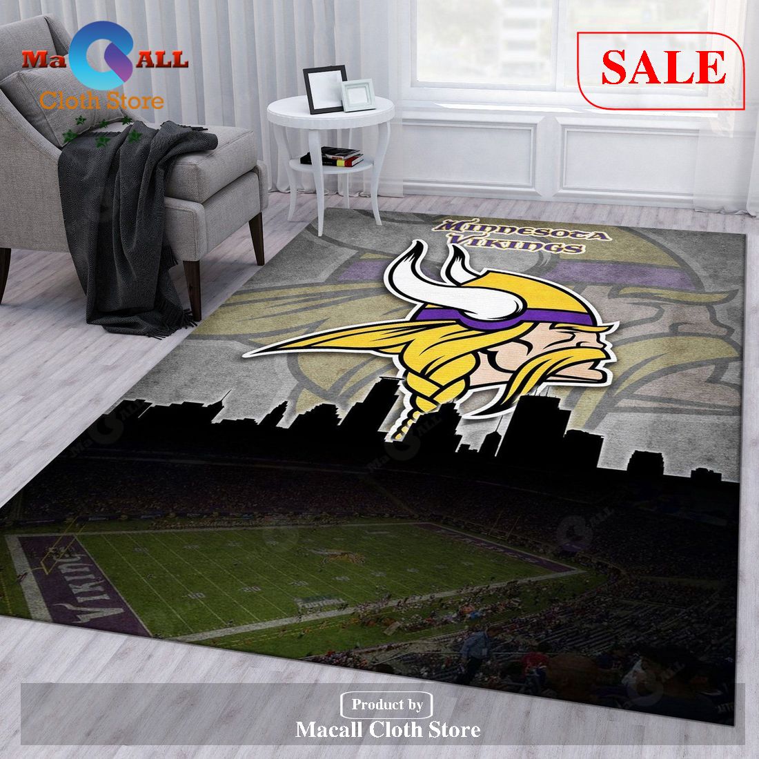 [SALE] Minnesota Vikings NFL Rug Bedroom Rug Home US Decor – Indoor Outdoor Rugs