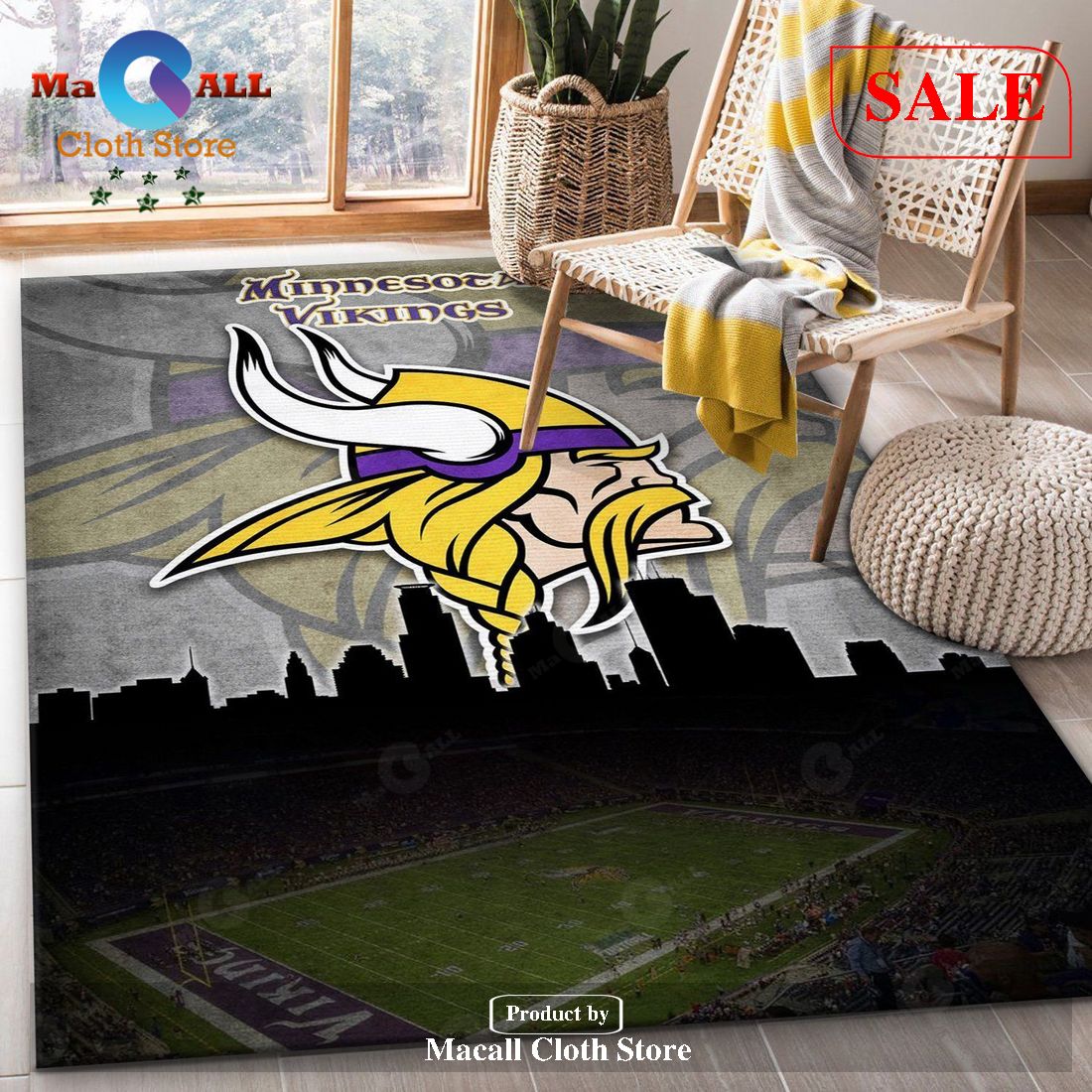 [SALE] Minnesota Vikings NFL Rug Bedroom Rug Home US Decor – Indoor Outdoor Rugs