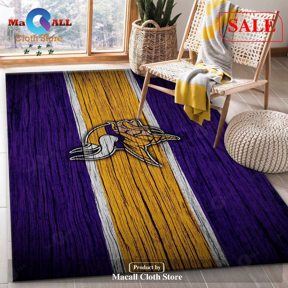 [SALE] Minnesota Vikings NFL Rug Room Carpet Sport Custom Area Floor Home Decor – Indoor Outdoor Rugs
