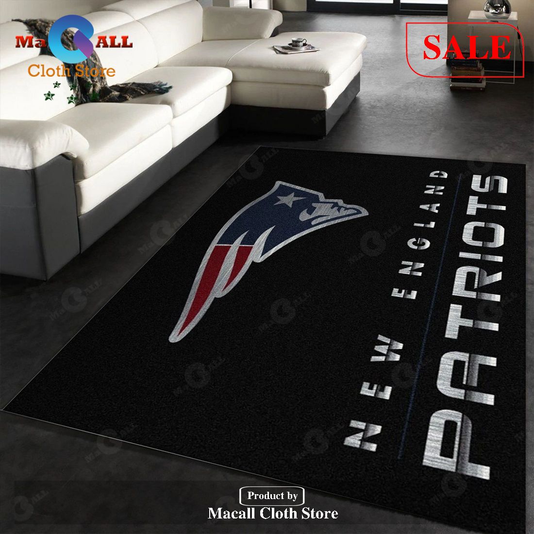 [SALE] New England Patriots Imperial Chrome Rug NFL Area Rug Carpet, Bedroom – Indoor Outdoor Rugs