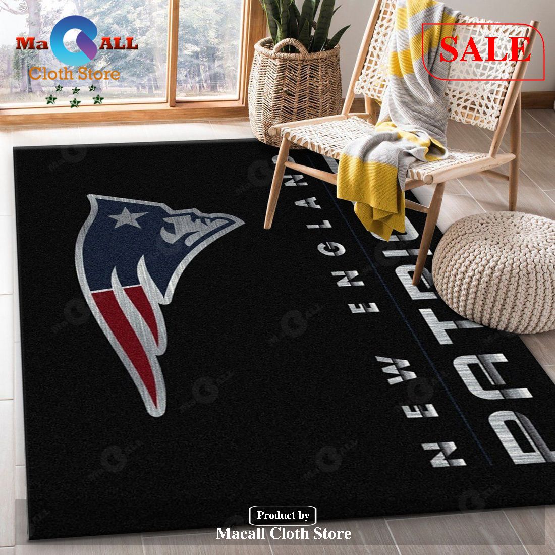 [SALE] New England Patriots Imperial Chrome Rug NFL Area Rug Carpet, Bedroom – Indoor Outdoor Rugs