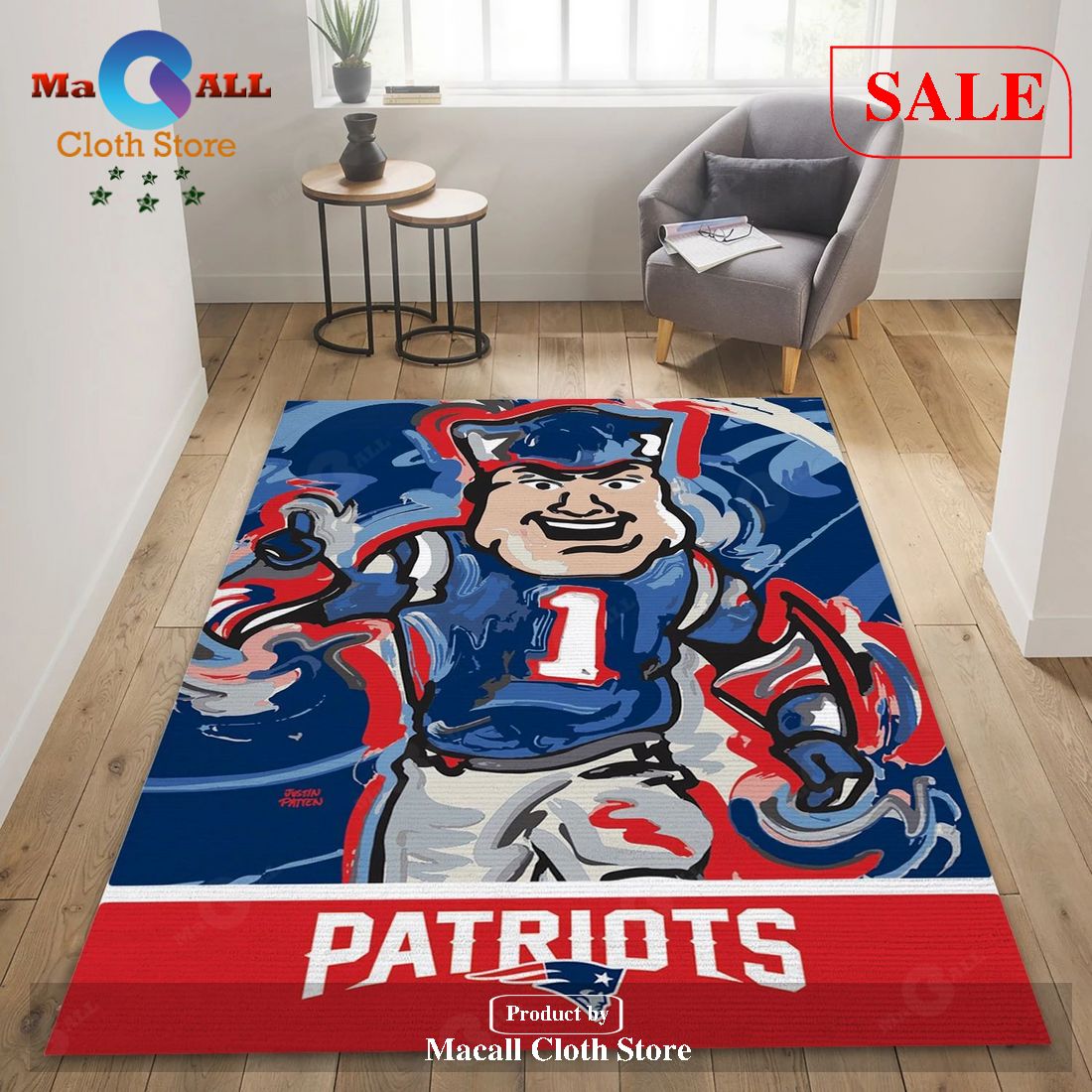 [SALE] New England Patriots NFL Area Rug Carpet, Living Room Rug – US Gift Decor – Indoor Outdoor Rugs