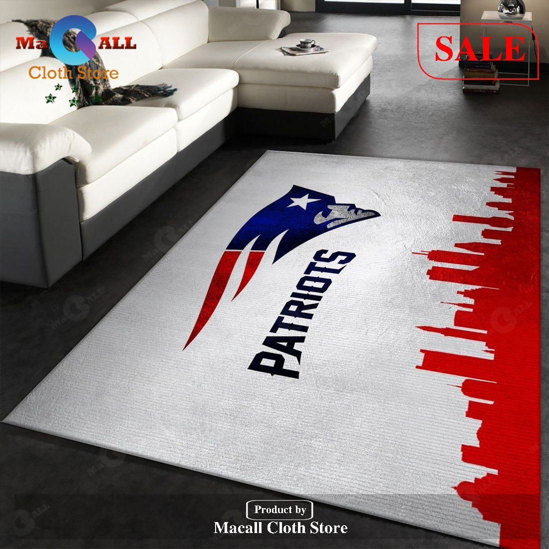 [SALE] New England Patriots NFL Area Rug, Living Room Rug – Indoor Outdoor Rugs