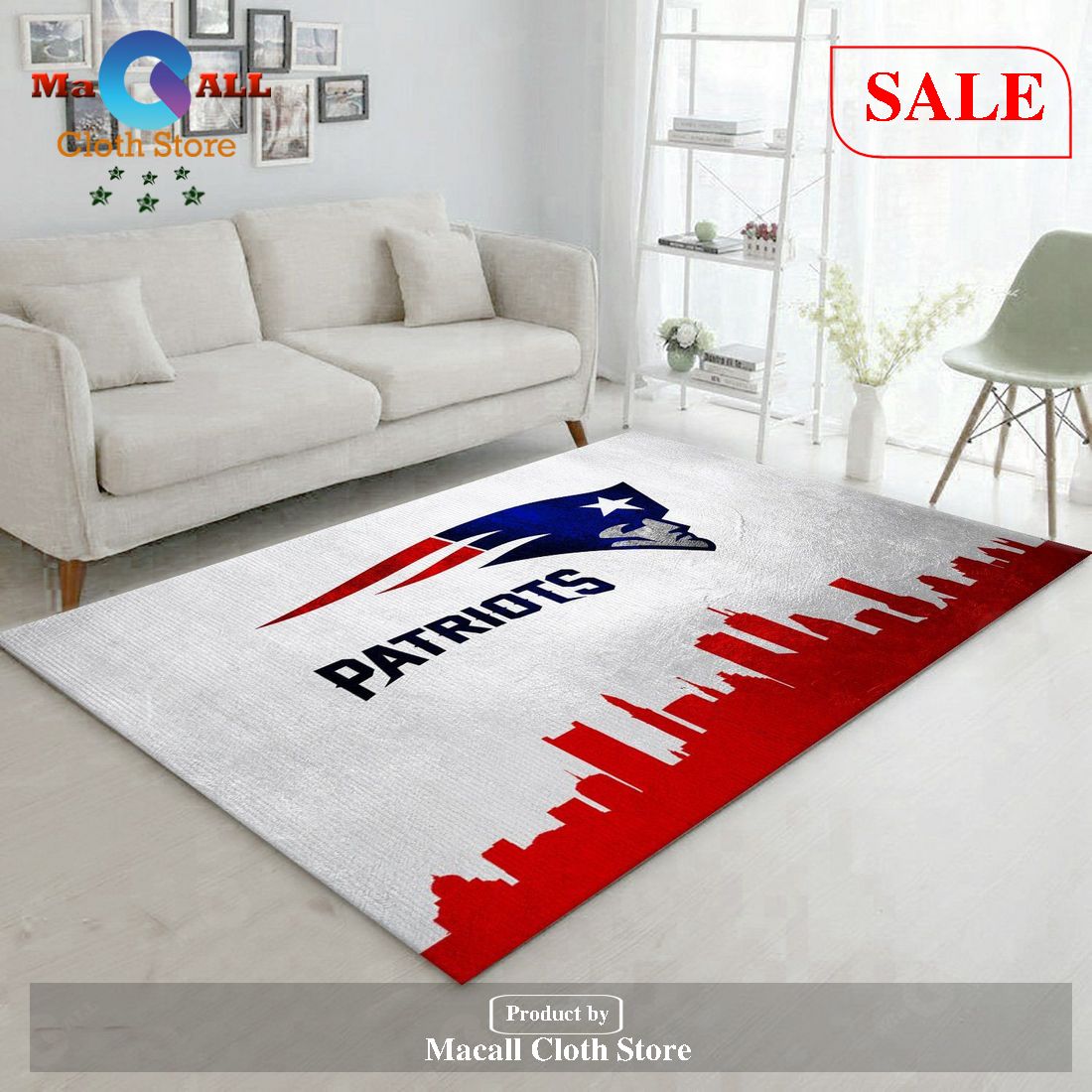 [SALE] New England Patriots NFL Area Rug, Living Room Rug – Indoor Outdoor Rugs