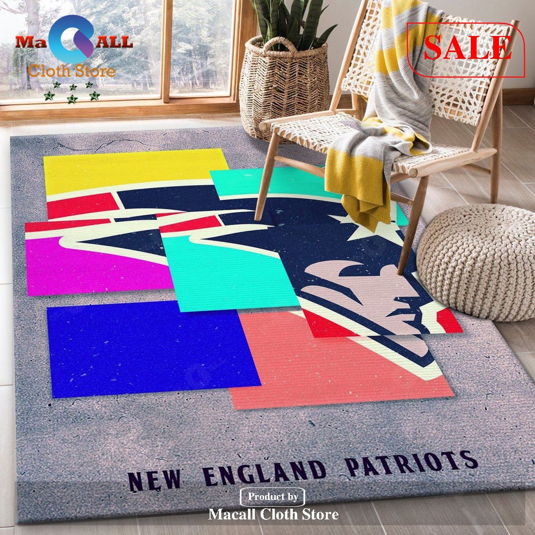 [SALE] New England Patriots NFL Rug Living Room Rug- Indoor Outdoor Rugs